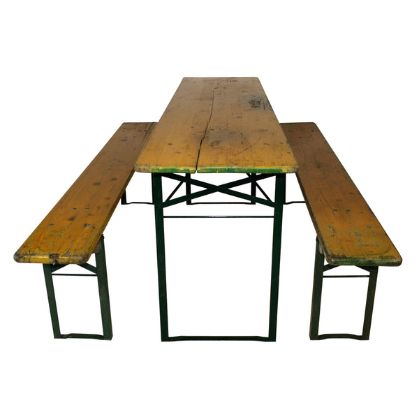 Beer Garden Table with Two Benches Ski Country Antiques & Home