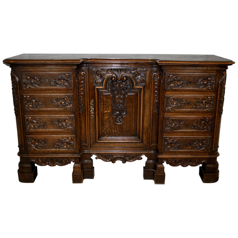 Oak Reverse Breakfront French Country Server