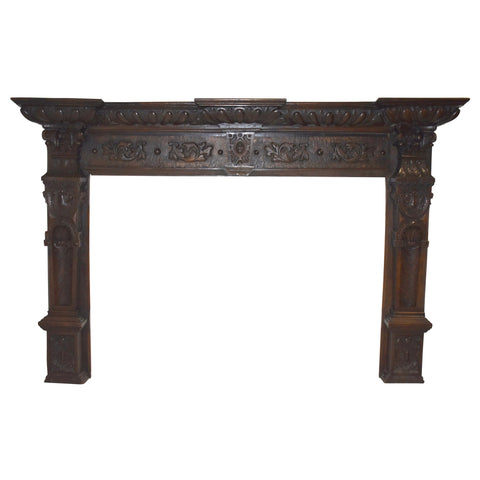 Renaissance Oak Fireplace Surround and Mantel