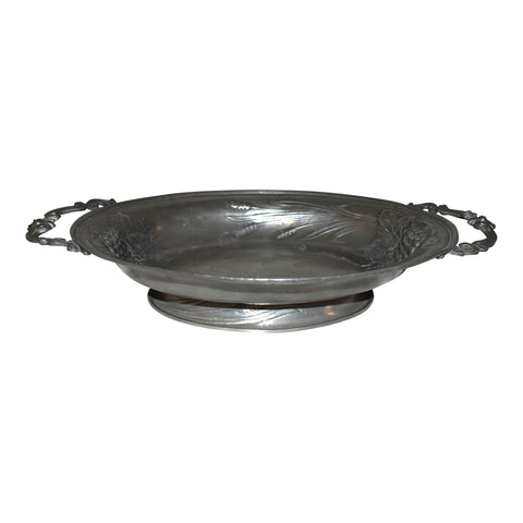 Oval Pewter Platter with Handles