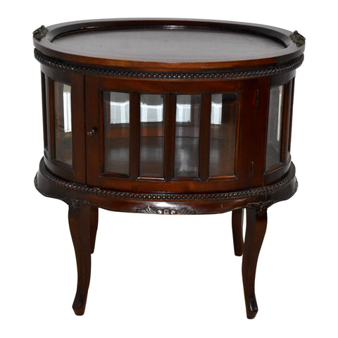 Oval Oak Tea Cabinet