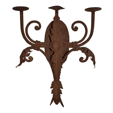 Iron Three Candle Wall Sconce