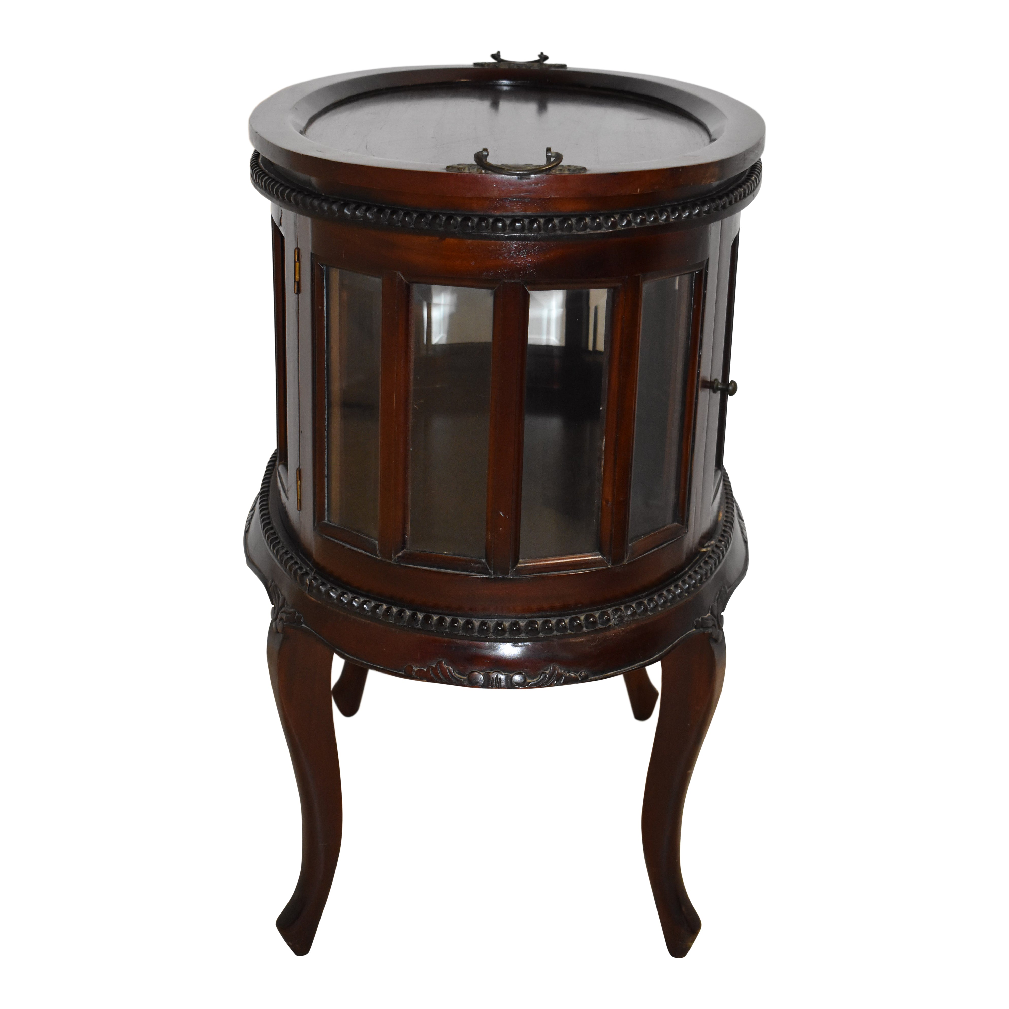 Oval Oak Tea Cabinet