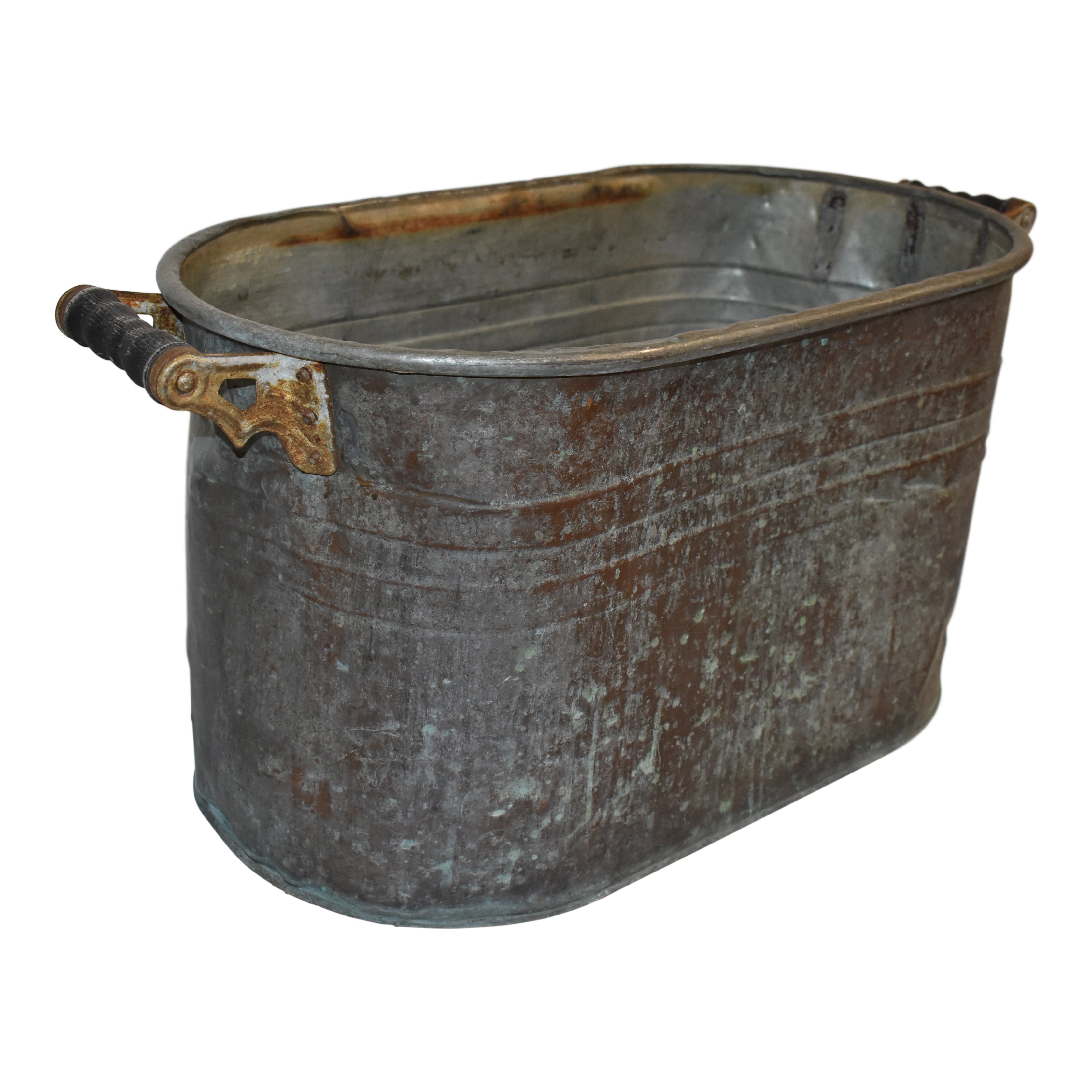Oval Metal Container with Side Handles - Ski Country Antiques & Home