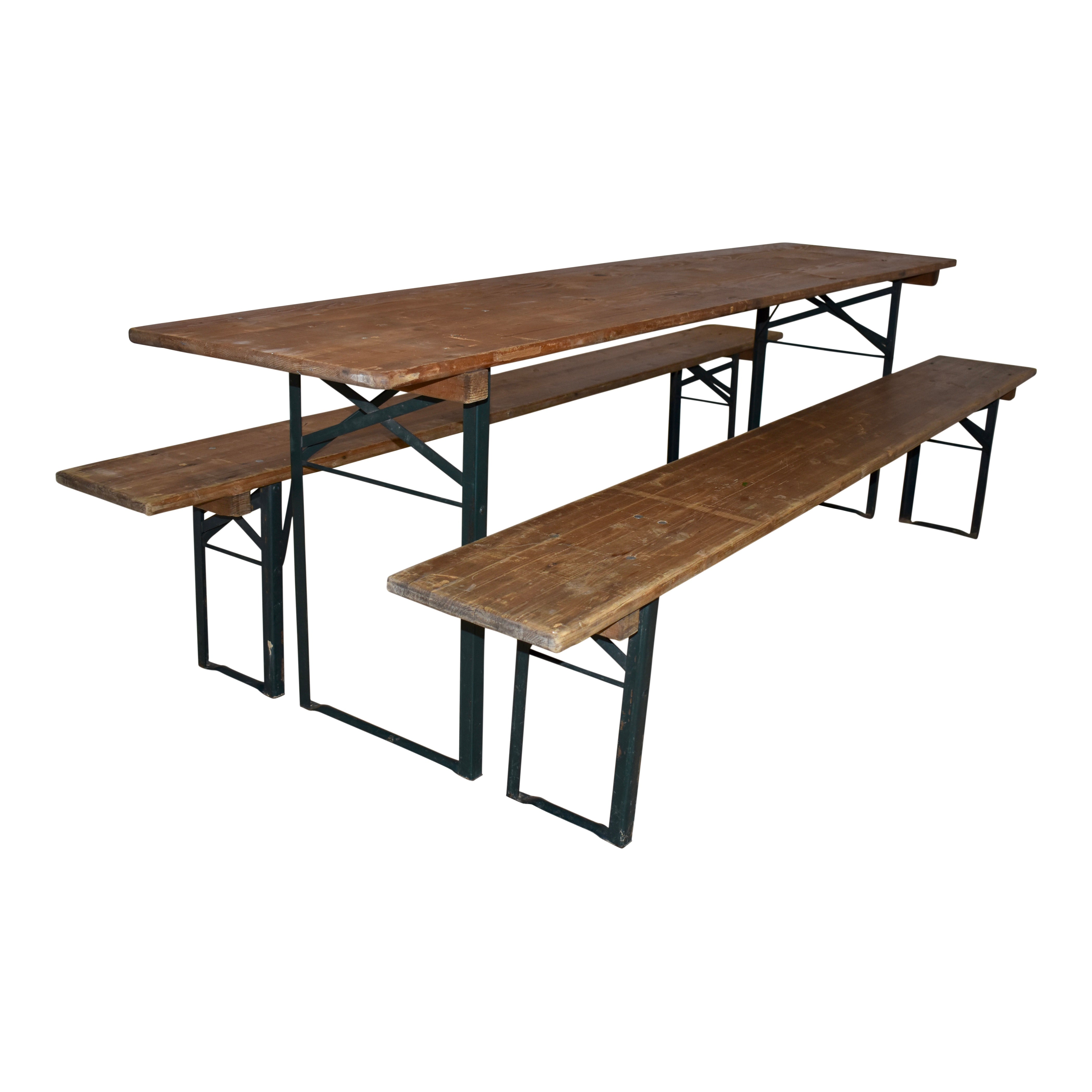 Beer Garden Table with Two Benches - Ski Country Antiques & Home