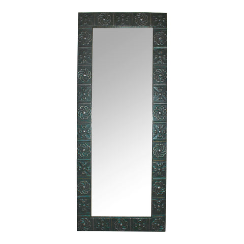 Green Full Length Tin Panel Mirror