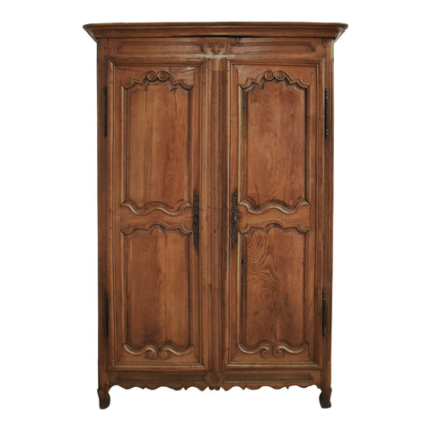 Rustic French Country Oak Armoire