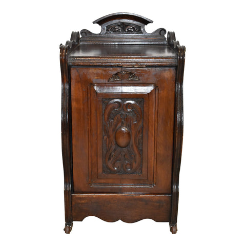 Carved Oak Potato Bin Cabinet