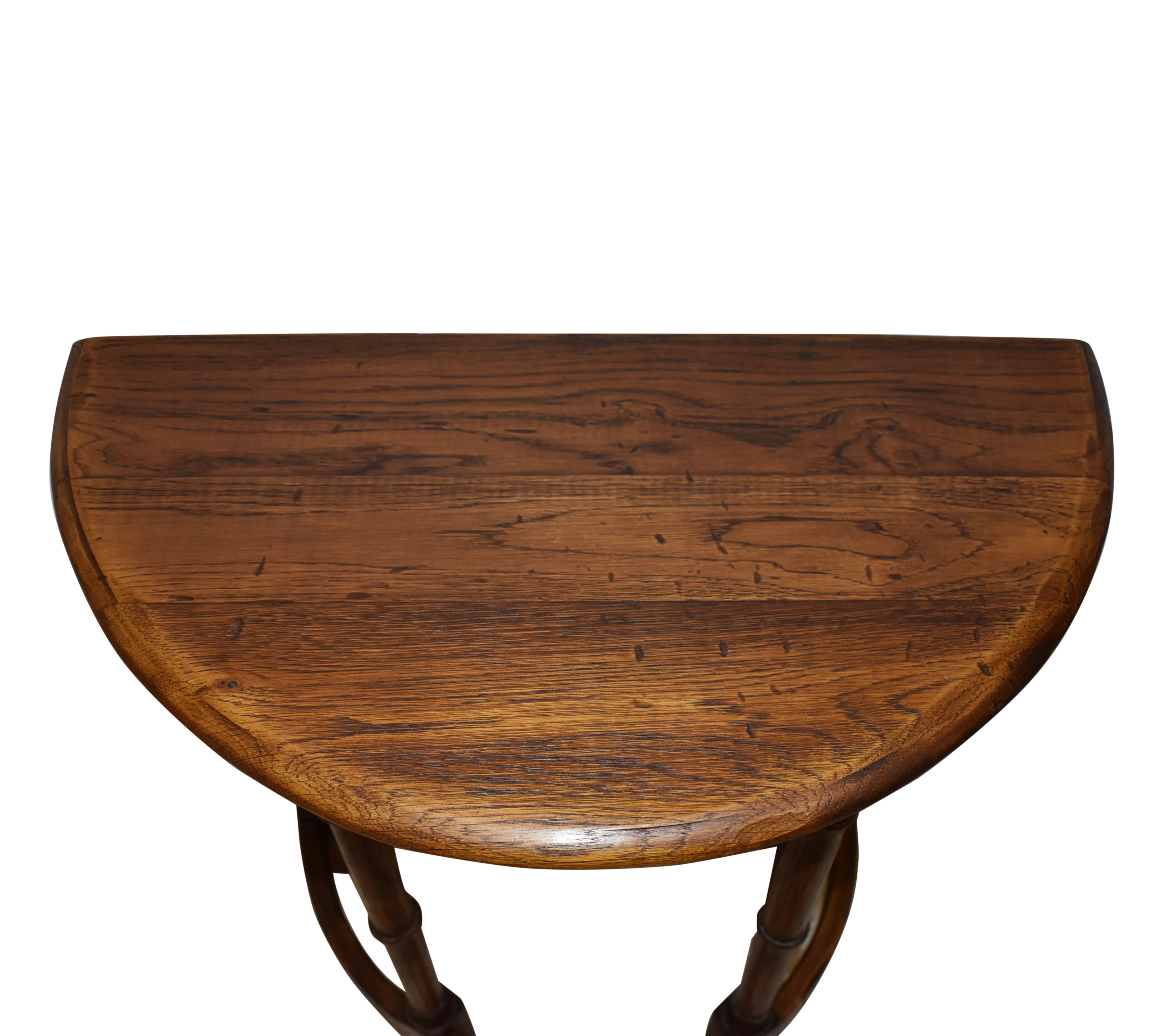 Oak Crescent Demilune Table