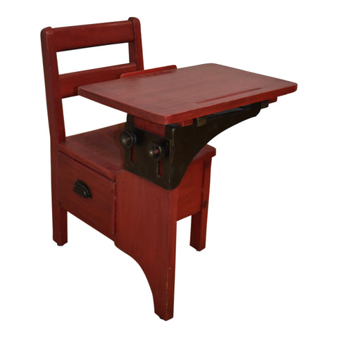 Child's Red School Desk