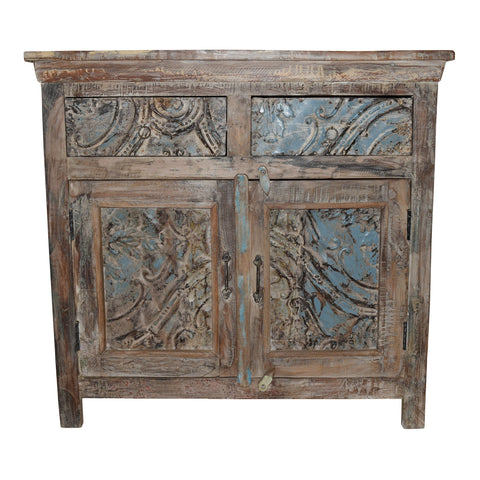Two Door Cabinet with Tin Accents