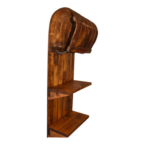 Toboggan Bookshelf with Two Shelves