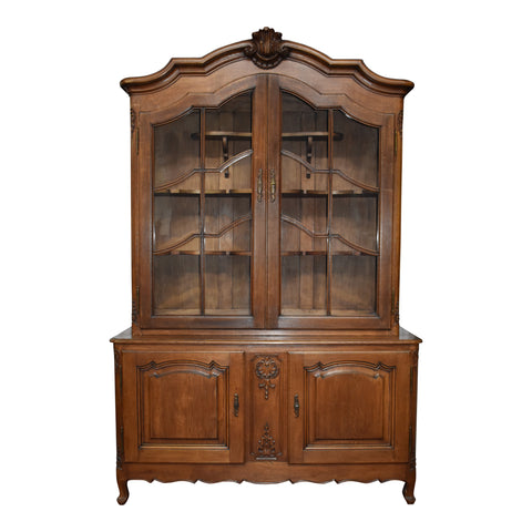Louis XV Oak Display Hutch Cabinet