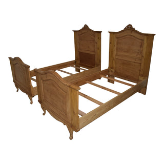 Pine Extra-Long Twin Bed Frames, Set of Two