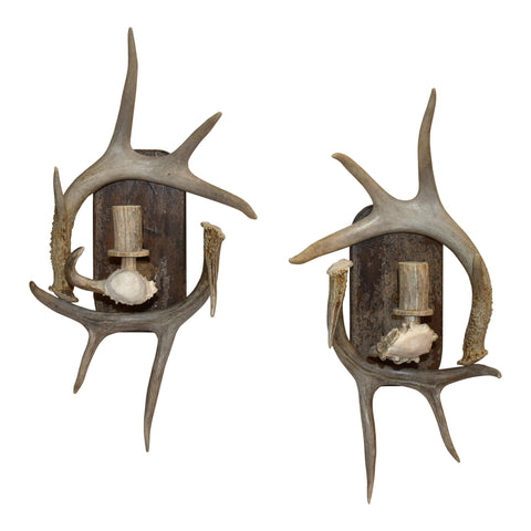 Antler Wall Sconces, Set of Two