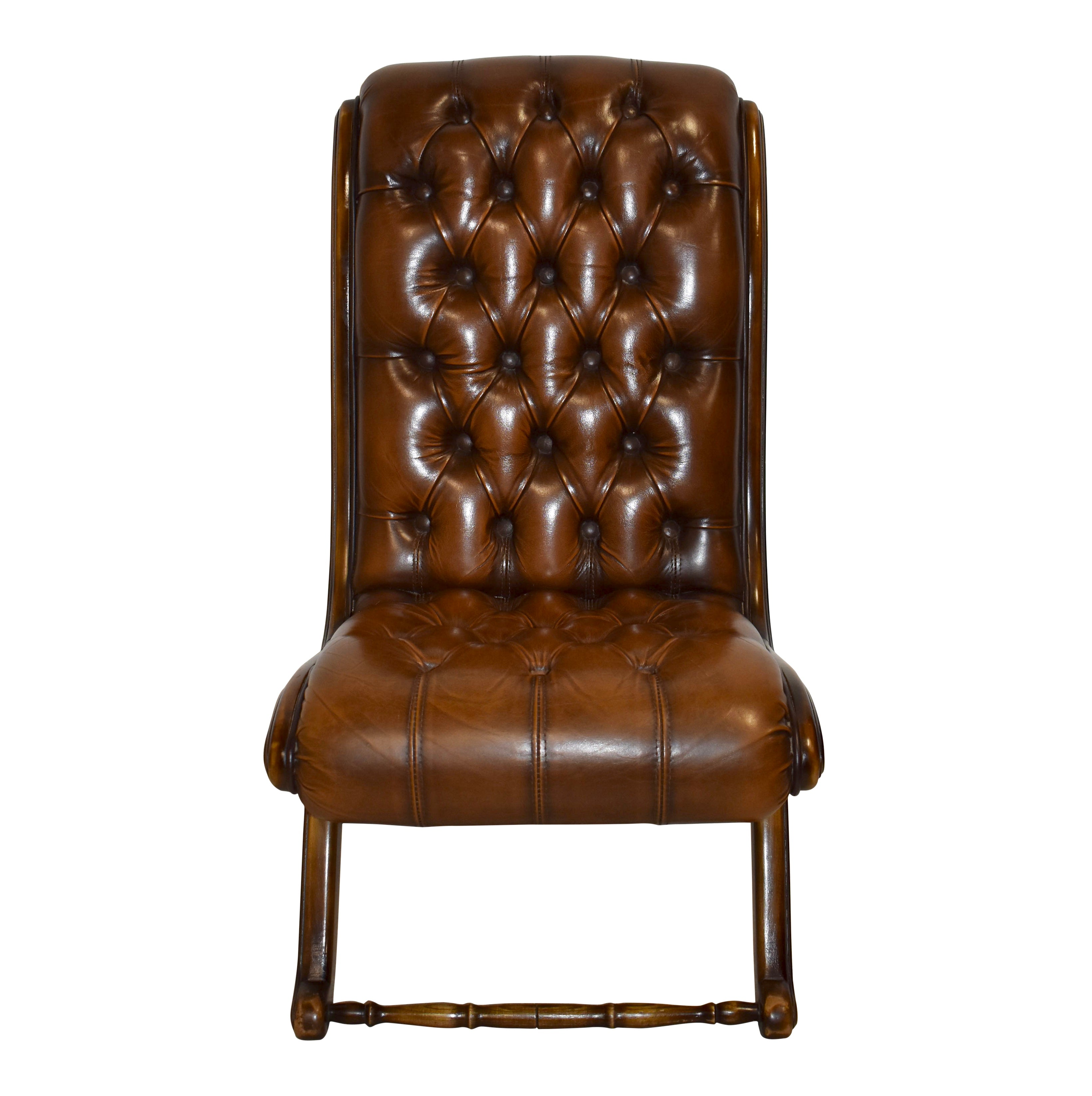 Mid-Century Modern Tufted Leather Chair