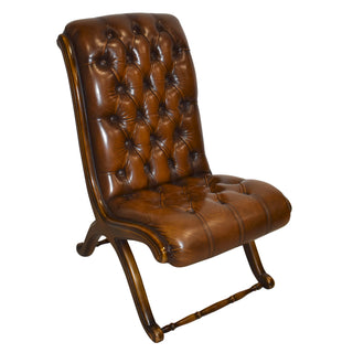 Mid-Century Modern Tufted Leather Chair