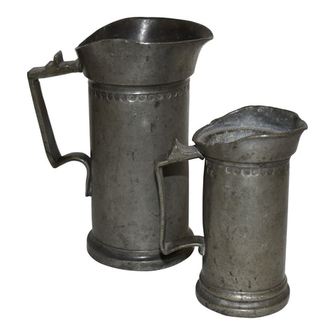 Dutch Pewter Pitchers, Set of Two