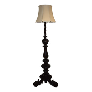 Carved Oak Floor Lamp