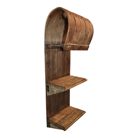 Toboggan Bookshelf with Two Shelves