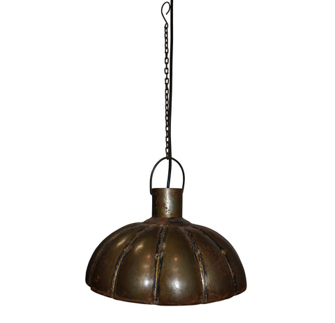 Industrial Fluted Metal Pendant Light Fixture