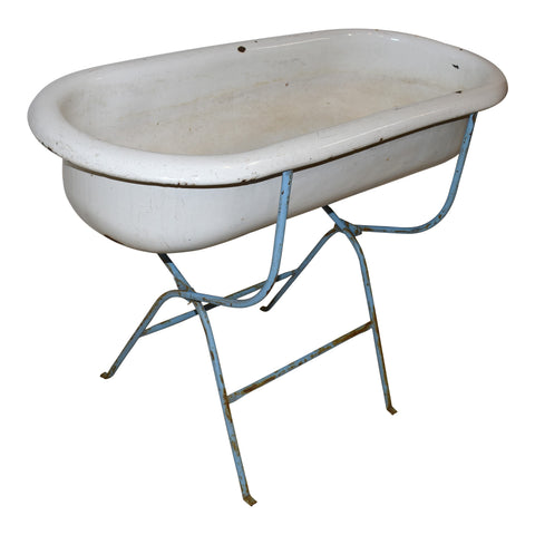 Hungarian Enamel Bathtub with Stand