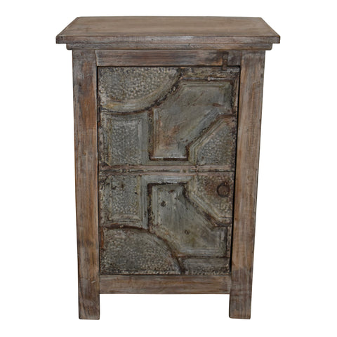 Nightstand with Tin Panel Door