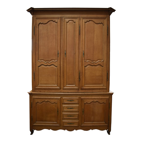 French Country Oak Deux Corps Cabinet