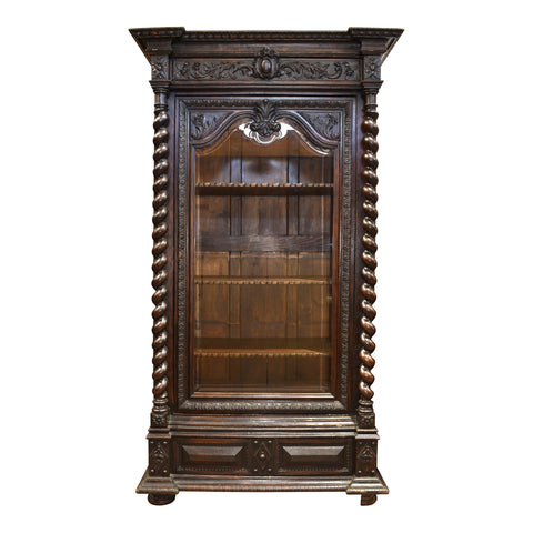 French Renaissance Oak Vitrine