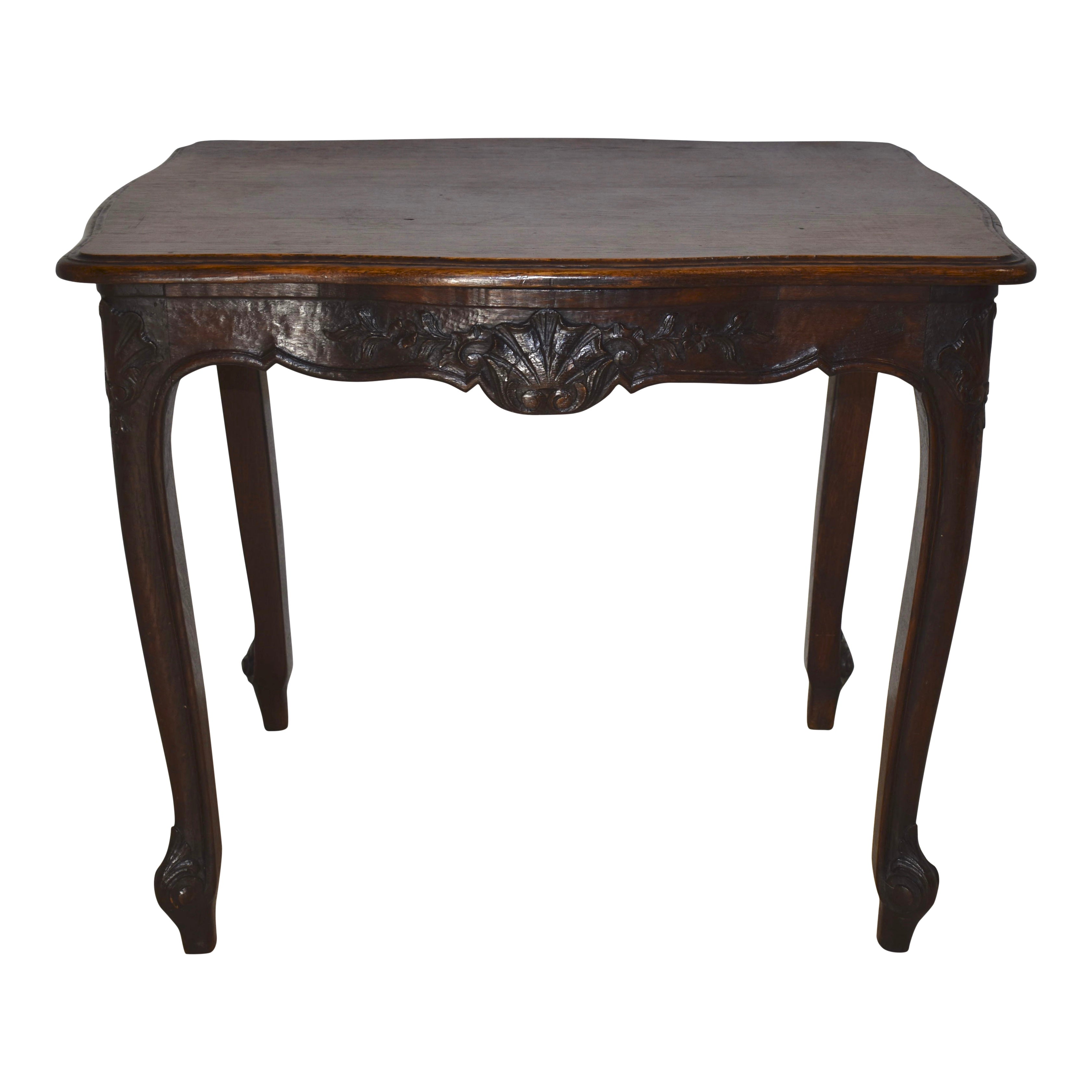 Louis XV Rectangular Oak Side Table