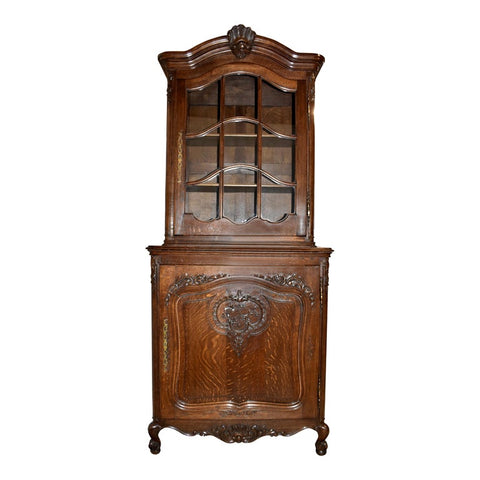 Louis XV Carved Oak Vitrine