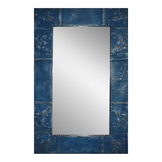 Blue Tin Panel Mirror