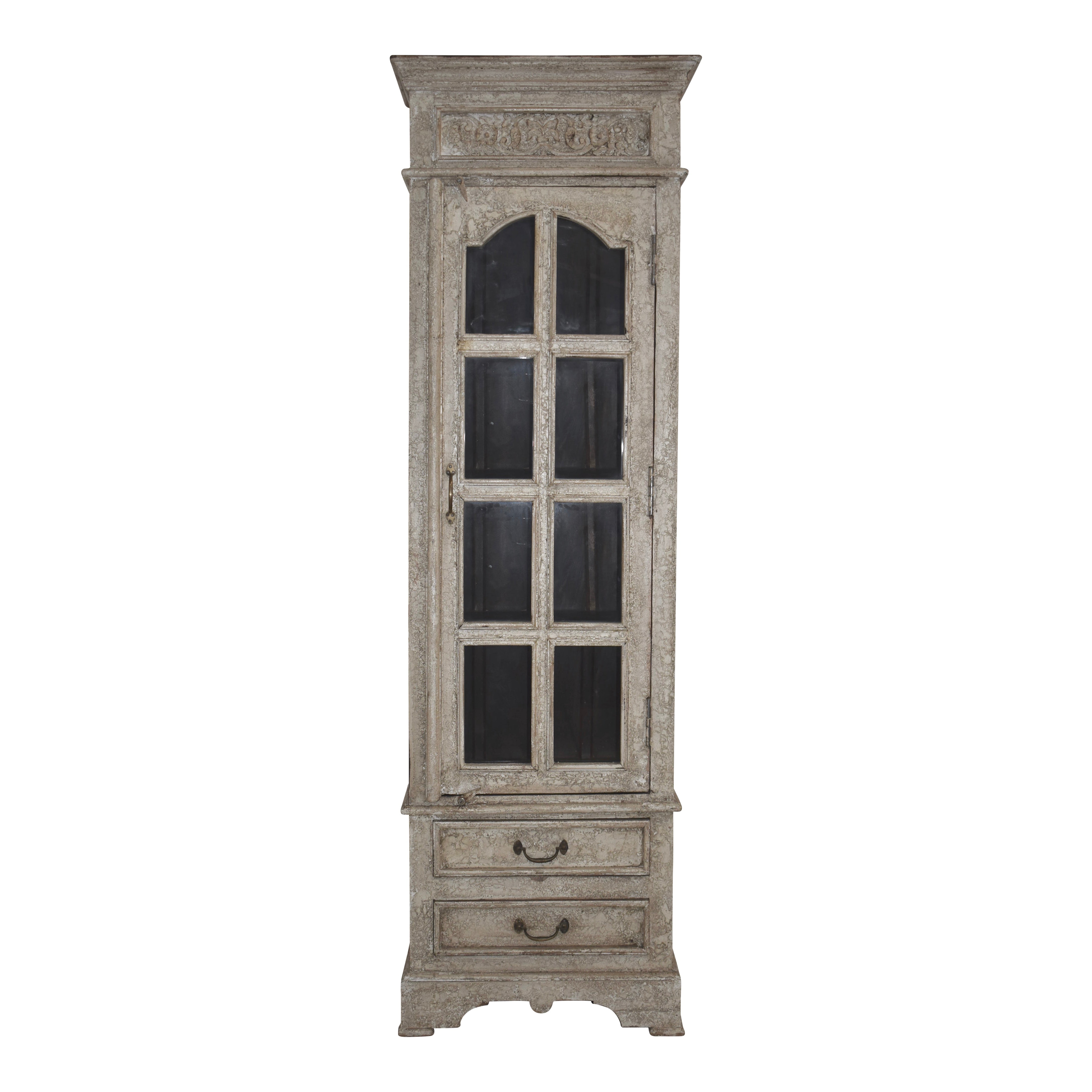 Narrow Painted Vitrine With Two Drawers Ski Country Antiques Home narrow-painted-vitrine-with-two-drawers-ski-country-antiques-home