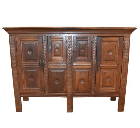 Substantial Carved Oak Cabinet