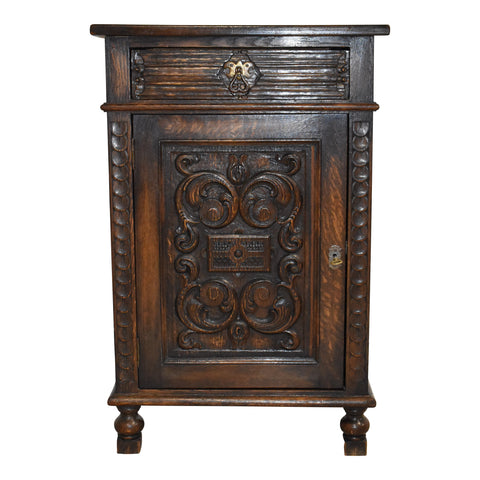 Small Carved Oak Cabinet