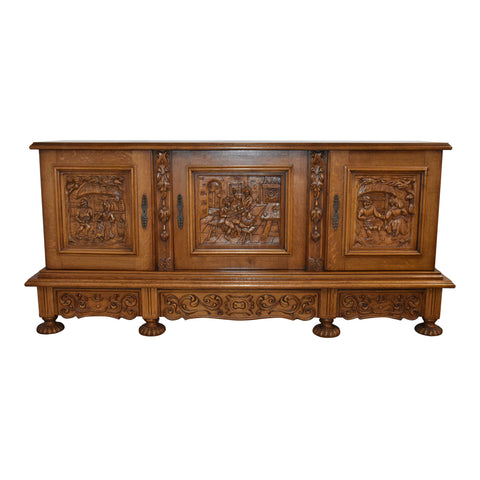 Carved Oak Sideboard