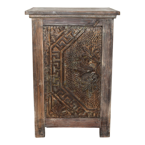 Nightstand with Tin Panel Door