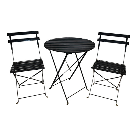Folding Garden Bistro Table and Chairs, Set of Three