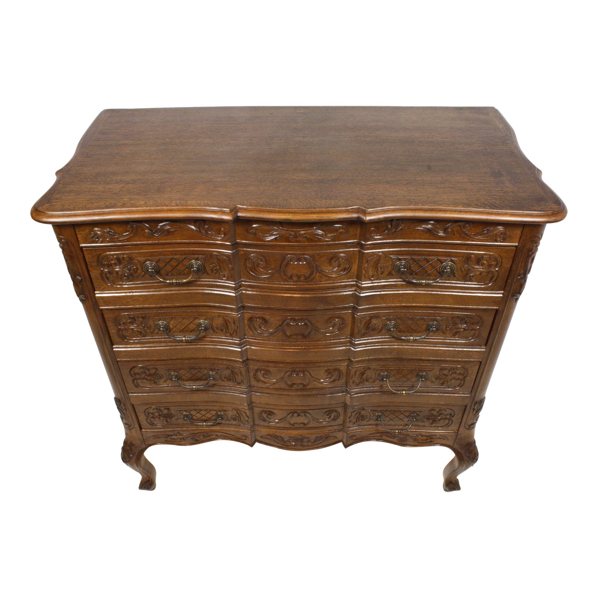 vintage 4 drawer dresser French Four Drawer Oak Dresser
