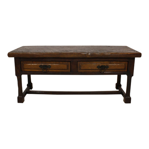 Dutch Hand Hewn Coffee Table w/ 2 Drawers