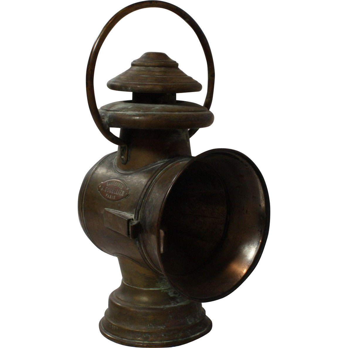 ski-country-antiques - French Copper Train Lamp