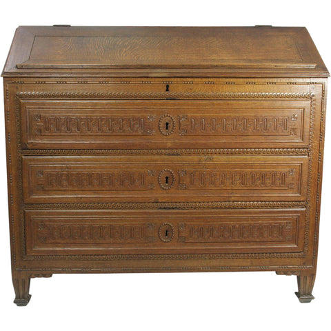 Carved Oak Writing Desk