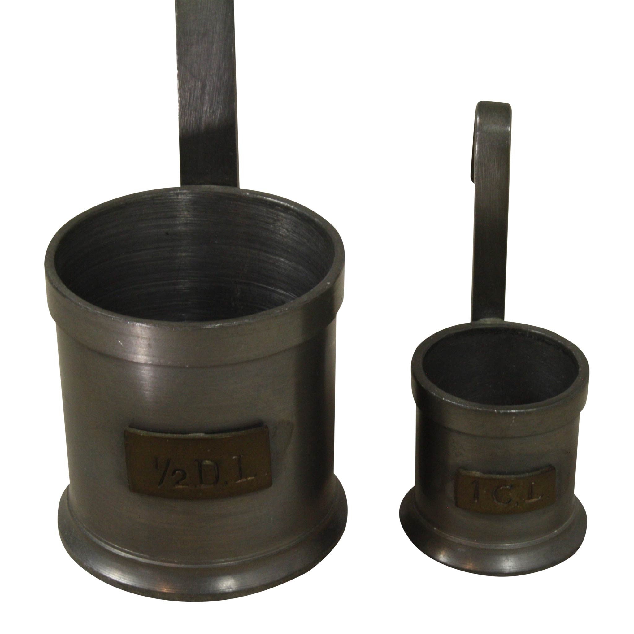 Pewter measuring cups set of four