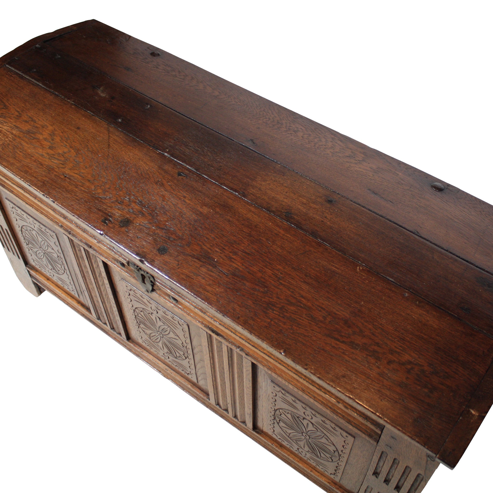 ski-country-antiques - Belgian Carved Oak Trunk