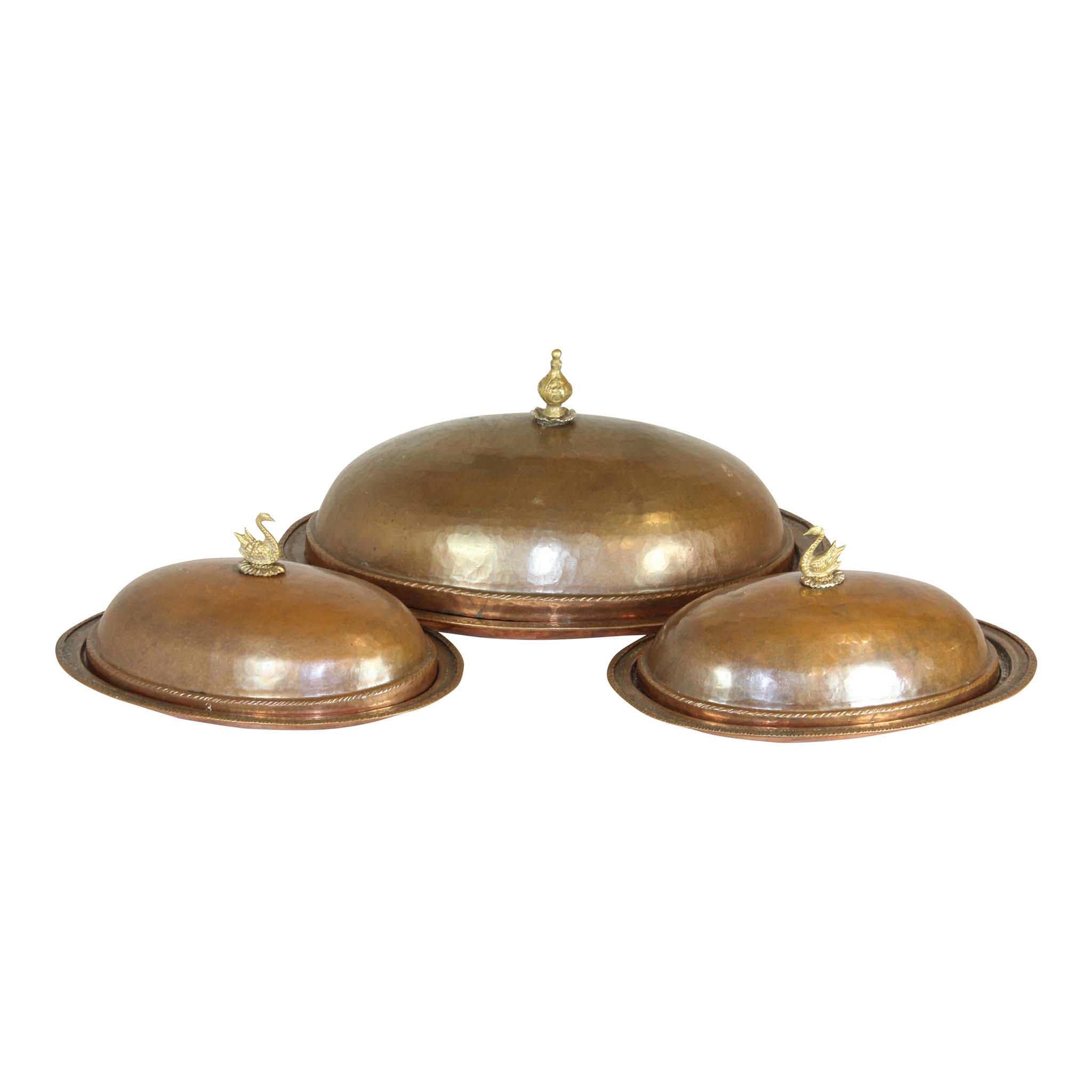 Copper Serving Platters/Set of 3