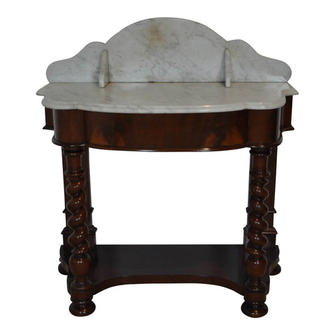 Vanity with Barley Twist Legs and Marble Top