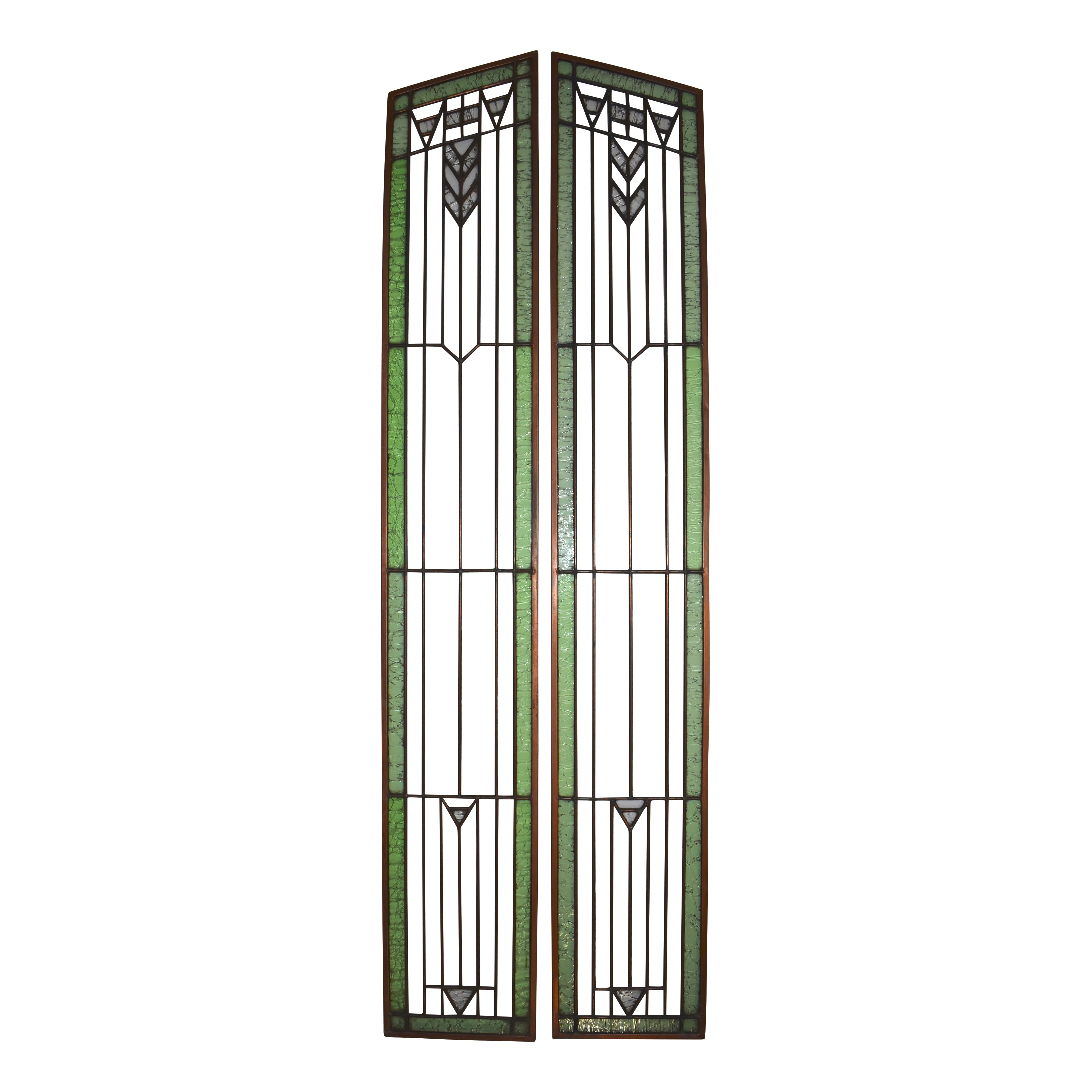 Craftsman Stain Glass Panels, Set of Two