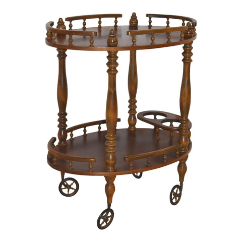 Oval Oak Bar Cart