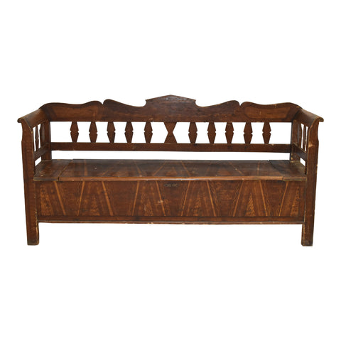 Hungarian Painted Pine Bench