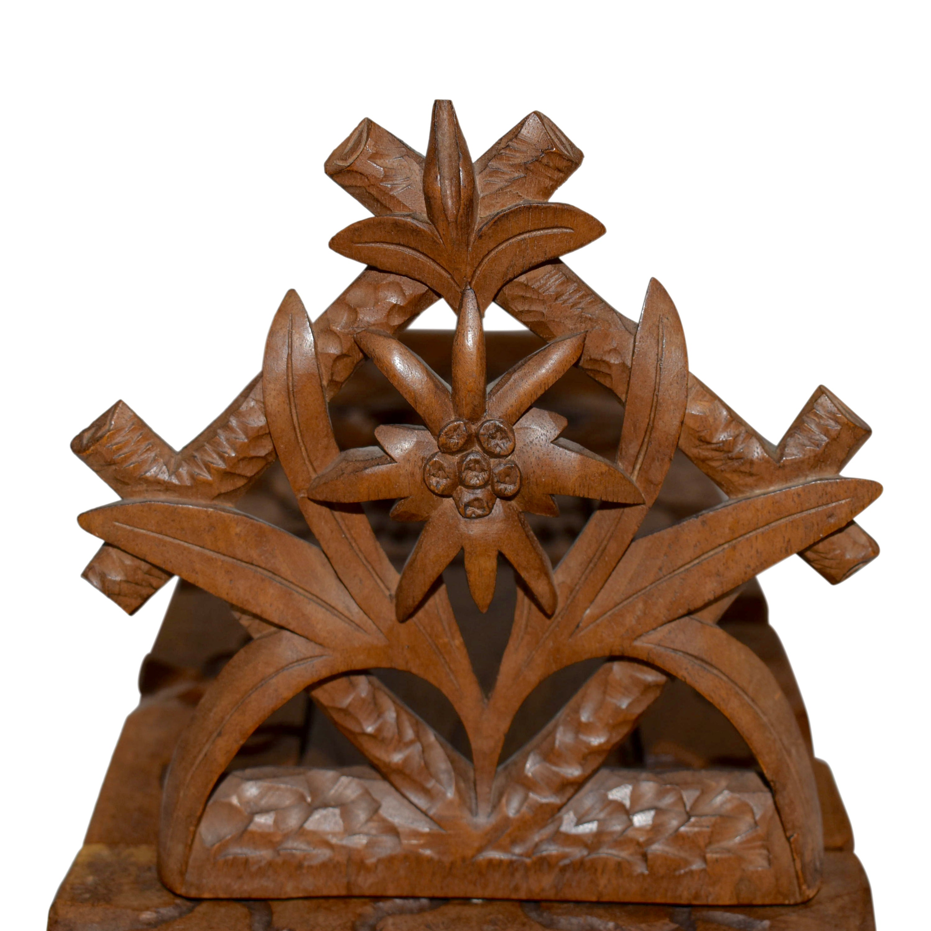 Hand Carved Edelweiss Bookends